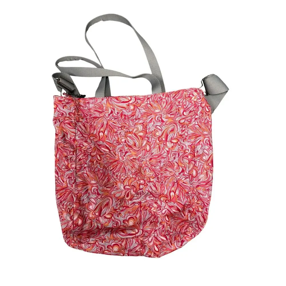 The Sak Large Canvas Crossbody Tote - Pink/Orange/White